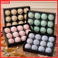 BAIHE 12PCS Christmas Tree Baubles, Reusable Painted Surface Hanging Baubles, Luxury Multi Color Emb