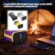 【3C】 Transparents 22 5W PowerBank Case for 6x18650 Batteries  Solder Easy Assembly
