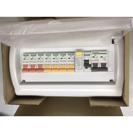 PVC DB box 12-way full complete set 2-pole main switch MCB+RCCB