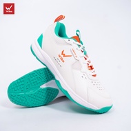 Giày bóng chuyền Giày cầu lông Wika Maru nam nữ chính hãng màu trắng tặng tất dệt kim khử mùi - Đế E