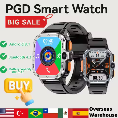 PGD Smart Watch 4G GPS WiFi 16G/64G ROM Storage 200W+800W HD Dual Camera SIM Card Wireless Custom An