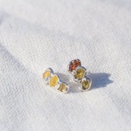 黃色藍寶石銀耳環