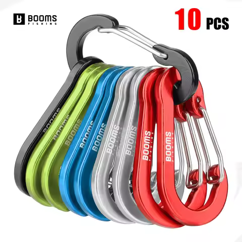 Booms Fishing CC1-10pcs Multi-Use Small Clips Keychain Caribeaner Clip 2 inch Aluminum D Ring Carabi