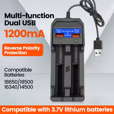 Smart LCD Display Battery Charger USB - For 18650 18350 18500 16340 Li-ion/IMR/INR/ICR 3.6V/3.7V Rec