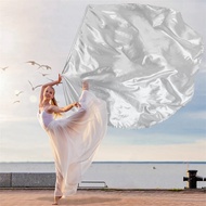 【VVL】-Silver Semicircle Worship Flags for Praise Dance 55in Church Flags with Adjustable Scalable Ro