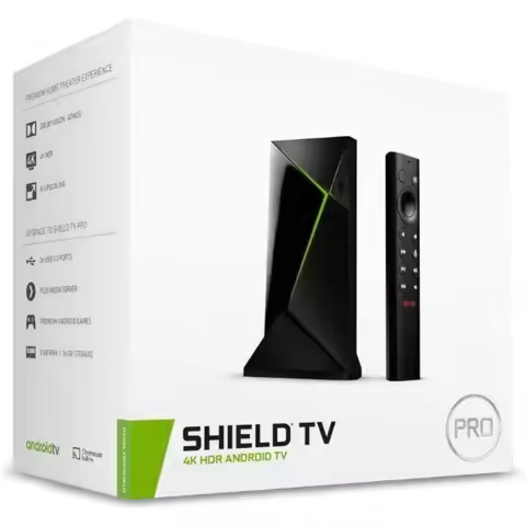 4K HDR Android TV Pro Streaming Media Player with Dolby Vision Atmos AI Upscaling GeForce NOW Google