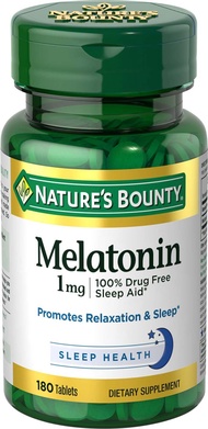 Melatonin, 100% Drug Free Sleep Aid, Promotes Relaxation and Sleep Health, 1mg, 180 Tablets