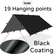 Black Coating Tarp Outdoor Camping Waterproof Flysheet 4x4 Tent Fly 3x3 3x4 Camp Fly Sheet