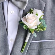 Wedding Corsage Boutonniere Grooms | Pink Corsage Flower Wedding Suit | Pocket Flower Corsage Weddin