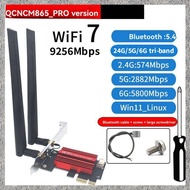 (L A T Z) QCNCM865 WiFi 7 PCI-E Adapter Card 9256Mbps Tri Band 2.4G/5G/6GHz BT5.4 Desktop Wireless N
