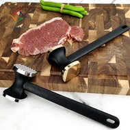 Steak Hammer Mallet Double-Sided Zinc Alloy Meat Pounder Maximizes Food Flavor Meat Hammer, Gold 19.