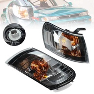เลนส์โคมไฟมุมหน้ารถสีดำ 2 ชิ้นสำหรับ Toyota Corolla AE100 E100 ae101 ไฟสัญญาณปี 1993-1997 ไม่มีสายรั