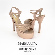 Jojo Bragais Margarita Nude-Glossy 5-Inch High Heels | Pageant Heels | Platform Heels