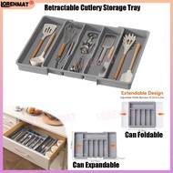 Cutlery Organizer Expandable Utensils Storage Tray Spoon Fork Organizer Plastic Drawer Organizer