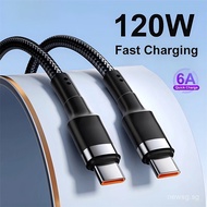 PD 120W USB Fast Charger Cable 6A USB C To USB C Cable Type C to Type C Quick Charging Cable