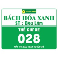 100 green department store parking cards, printed with BHX name according to the area