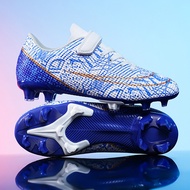 A pair of children's four-season leather football shoes with studs, wear-resistant football shoes, s