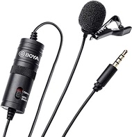BOYA BY-M1 3.5mm Electret Condenser Microphone with 1/4" adapter for Smartphones iPhone DSLR Cameras PC