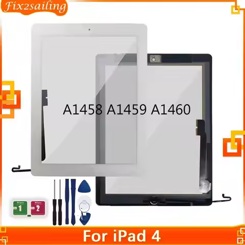 Touch For iPad 4 A1458 A1459 A1460 Touch Screen Digitizer Front Glass Panel Replacement No/With Butt