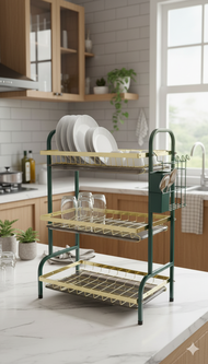 NARITA DISH DRAINER 3 LAYER - Rak Piring Rak Cuci Piring Rak Piring Stainless Pengering Piring Stenl