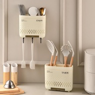Cutlery Storage Box with Cover Wall Mounted Cultery Holder Utensil Organizer Spoon Chopsticks Holder
