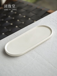 ชามขนมปังเซรามิกสไตล์เรียบง่ายจาก Qingyi Tang ชามขนมหวาน ชามเค้ก ชามรองถ้วย เครื่องครัว ชามแห้ง INS