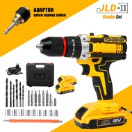 JLD 36vf Mesin Bor Baterai Tangan Cordless Drill impek baterai komplit 10mm bor beton/kayu/dinding/t