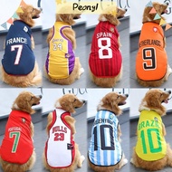 PDONY Dog Sport Jersey, Breathable 4XL/5XL/6XL Dog Vest, Autumn Large Stripe Medium Basketball Clothing Apparel