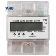 3 Phase 4 Wire  Meter 220/380V 5-80A  Consumption KWh Meter DIN Rail Installation Digital Power Mete