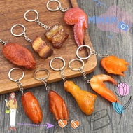 MH Roasted Chicken Key Holder, Fashion Luxury Simulation Food Keychain, Jewelry Exquisite Fake Braised Pork Funny Bag Hanging Pendant