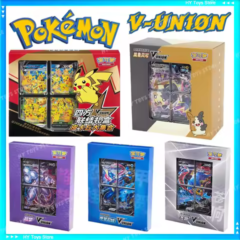 100% Original Pokemon PTCG Trading Cards Game V-UNION Cartoon Quartet Coupling Gift Box Morubeco Col