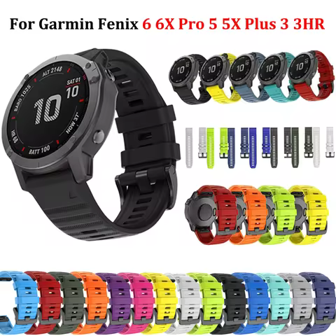 26 20 22mm Watchband For Garmin Fenix 7X 7 7s 6 6S 6X 5X 5 5S 3HR Forerunner 935 Silicone BandQuick 