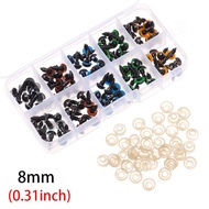 DEMI 100PCS ใหม่ Plastic Mix Colour Toys Crochet 8-12mm Animal Safety Eyes Accessories Dolls Eyes Cr