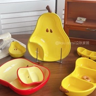 Underglaze Color Fruit-shaped Ceramic Plate Household Snack Plate Vegetable Dish One Person Eating D