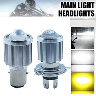 [mall-sg]1PC H4 LED Motorcycle Headlight H6 BA20DLed CSP Lens White Yellow Running Light