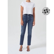 AgoldeRiley Long High Waist Straight Jeans in Cypher-cypher [American Olay