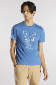 ESP เสื้อทีเชิ้ตลายเฟรนช์ชี่ ผู้ชาย สีฟ้า | Frenchie Tee Shirt | 03976