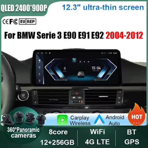 Android 15 For BMW Serie 3 E90 E91 E92 2004-2012 Car Radio Video Multimedia Player Wireless Carplay
