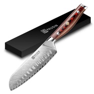 PAUDIN Santoku Knife P4 Japanese Damascus Steel Premium (7")