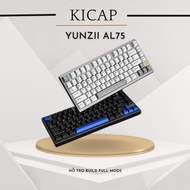 Yunzii AL75 mechanical keyboard full CNC aluminum, 3 connection modes, 75%, 6000mAh battery with hig