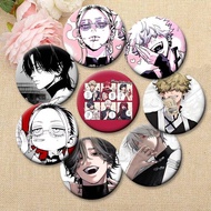 Round Creative Anime Badge Gokurakugai Aruma Brooches for Backpack Decor Handmade Cartoon Enamel Pin