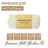 SHOELACE 2 GO FLAT SHOELACES A8 - OFF WHITE - 8MM - 90CM 115CM 125CM 140CM 160CM shoelace shoe lace