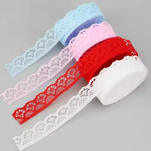 Width 15mm White Lace Fabric Webbing Decoration Lovely Gift Packing Material