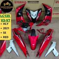 HLY ORIGINAL YAMAHA COVERSET LC135 V3/V4/V5/V6/V7 2021 SE RED SIAP TAMPAL STICKER FULL BODY COVER SE