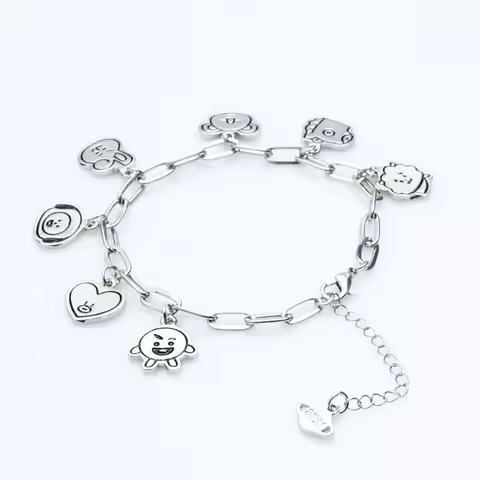 Kawaii BT21 Cartoon Bracelet Fashionable and Versatile Bracelet Couple Accessories CHIMMY COOKY KOYA