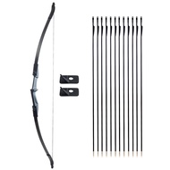 57 Inch 40lbs Archery Takedown Recurve Bow Set Ambidextrous Left Right Target Shooting Tactical Hunt