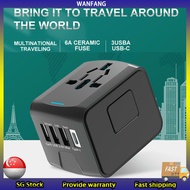 SG Seller Multinational Travel Adapter Universal Socket Universal Compact Travel Adapter Wall Plug with USB PD ports