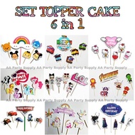 BARU !! Topper Cake Set Unicorn LOL Pony Avengers Kue Ulang Tahun Anak