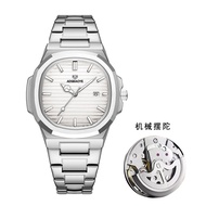 Aida Fashion Trendy Mens Business Watch Simple Waterproof Luminous Steel Belt Imitation Mechanical W