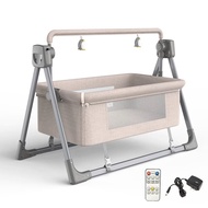 เตียงโยกไฟฟ้า เปลไฟฟ้า พับเก็บได้ เตียงโยกอัตโนมัติ Baby Swing Electric ของขวัญแม่ลูกอ่อน
